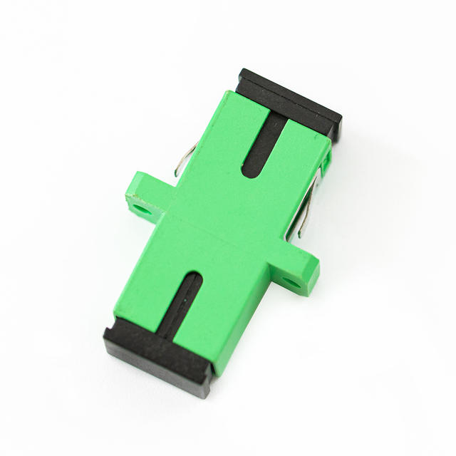 SC/APC ke SC/APC Simplex OS2 Single Mode Fiber Optic Adapter/Coupler dengan Flange