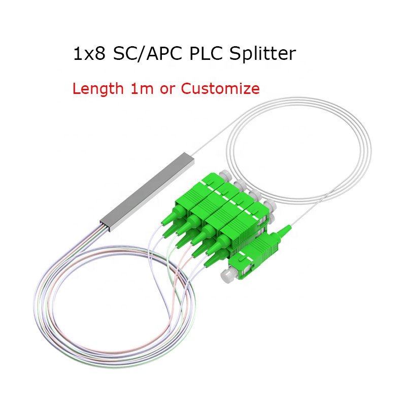 1X8 Blockless Mini 0.9mm Fiber Optic Splitter SC/APC