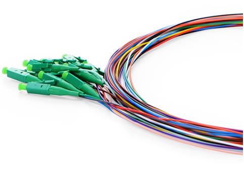 1m LC APC 12 Fibers OS2 Single Mode Unjacketed Color-Coded Fiber Optic Pigtail